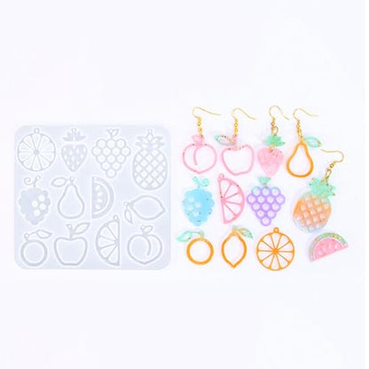 1PC Fruit Shape Pendant Silicone Molds Summer Style Resin Epoxy Casting Molds for Earring Necklace Keychain Charms Pendants Jewelry Making DIY Gem Cabochon Craft Supplies White 110x120x4mm - color: White-17