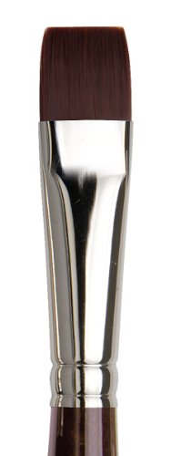 da Vinci Oil & Acrylic Series 7385 Top Acryl Paint Brush, Bright Red/Brown Synthetic with Long Ergonomic Handle, Size 12 (7385-20) - size: Size 12, style: Bright Brown Long