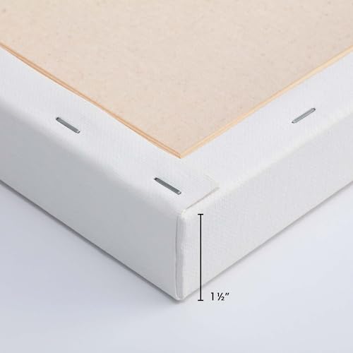 Creative Inspirations Stretched Canvas 4 Pack - 1-1/2" Deep, 6x6", 11oz Sealed & Double-Primed Cotton Canvases, Pine Stretcher Frame, Archival All-Media Primer - Alkyd, Acrylic & Oil Painting - size: 6x6"