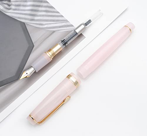 JINHAO 82 Fountain Pen with Gold Clip (F Nib 0.5mm, Transparent Cat Pink) - color: Transparent Cat Pink
