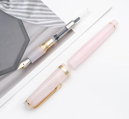 JINHAO 82 Fountain Pen with Gold Clip (F Nib 0.5mm, Transparent Cat Pink) - color: Transparent Cat Pink