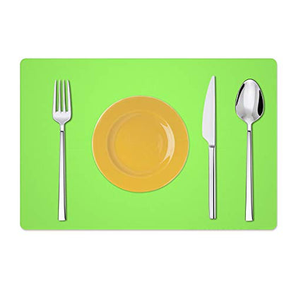 Silicone Placemats, Food-Grade Non-Slip Waterproof, Dining, Stain Resistant, Countertop Protector, Kitchen Counter Mat, Heat Resistant, Baking mat Dishwasher Safe (23.6"×15.7"-1pack, Green) - color: Green, size: 23.6"×15.7"-1pack