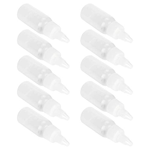 Tbest Paint Bottle,10 Pack Airbrush Paint Bottles Jars Plastic containers 1oz/30ml of Acrylic Storage Mixing with Ball jar Bottle Mixer resealable Empty Small Squirt 1inch Container Squeeze