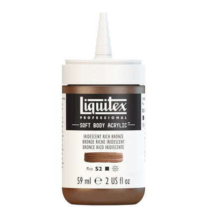 Liquitex Professional Soft Body Acrylic Paint, 59ml (2-oz) Bottle, Iridescent Rich Bronze - color: Iridescent Rich Bronze, style: 2-oz Bottle