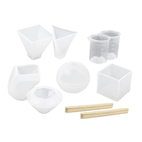 STOBOK 18-Piece Silicone Mold Set for DIY Crafting 3D Decorative Shapes Liquid Resin Casting for Jewelry Making and Epoxy Art Projects
