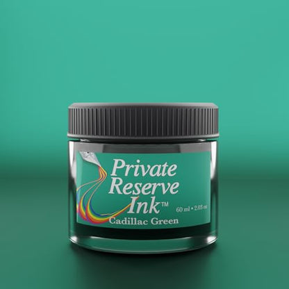 Private Reserve Premium Fountain Pen Ink, 60ml Bottle, Cadillac Green | Premium fountain pen ink with smooth flow, rich color, and reliable everyday writing performance. - color: Cadillac Green