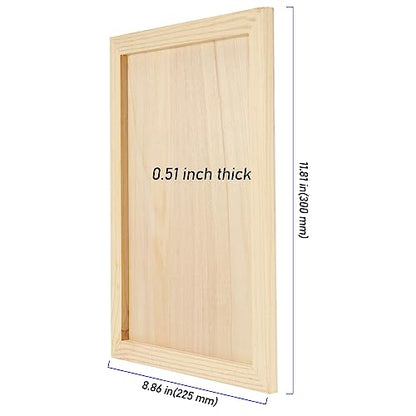 10 Pcs 9 x 12 Inch Wood Panel Canvas Bulk, Unfinished Wood Canvas Panels, Wood Cradle Boards for Painting, Pouring Art, Crafts