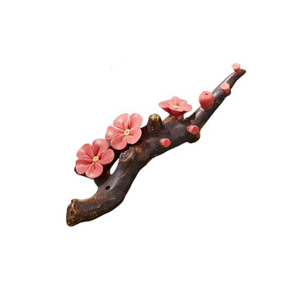 Ceramic Brush Holder Flower Brush Pen Rest Paperweight for Handwritting Practice Inks Painting - color: White Plum Blossom Pen Holder, size: 16*9*4CM