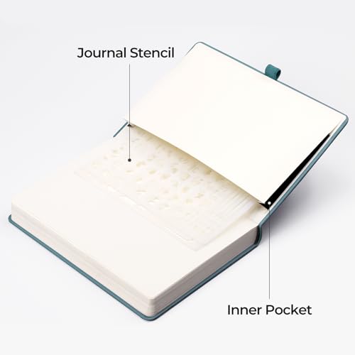 EMSHOI Dotted Journal Notebook, 320 Pages, A5 Small 5.75"x8.38", PU Leather Hardcover, 100 GSM Thick Paper, 5mm Dot Grid Notebook for Journaling, Planning, Drawing, Writing, Light Blue - color: LightBlue, size: A5 Dotted