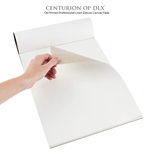 Centurion Deluxe Oil Primed Linen Pad 11"x14" - 6 Pack 10 Sheets Per Pad - 60 Pages Total - 11 oz. No Bleed Pages, Lightweight, Easy to Travel Canvas Pad for Plein Air Painting