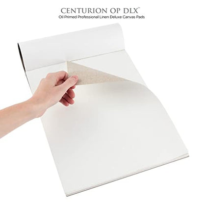 Centurion Deluxe Oil Primed Linen Pad 11"x14" - 6 Pack 10 Sheets Per Pad - 60 Pages Total - 11 oz. No Bleed Pages, Lightweight, Easy to Travel Canvas Pad for Plein Air Painting