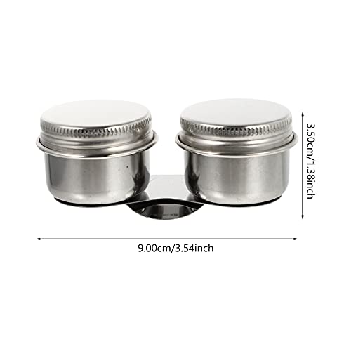 Wakauto Stainless Steel Painting Brush Washer Oil Palette Cup Brush Cleaning Pot Lid - size: 9X4.2X3.5CM