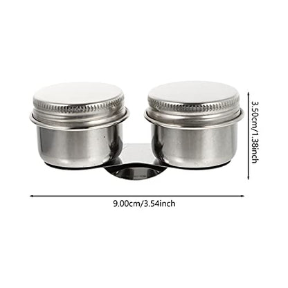 Wakauto Stainless Steel Painting Brush Washer Oil Palette Cup Brush Cleaning Pot Lid - size: 9X4.2X3.5CM