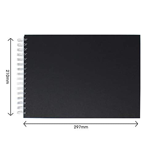 Artway 2302278 Studio - Spiral Bound A4 Sketch Book - Landscape - 96 Pages (48 Leaves) of 170gsm Cartridge Paper - Hardback Sketchbook, Black - size: A4 Landscape