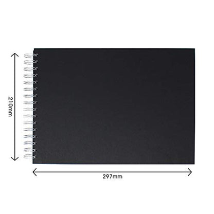 Artway 2302278 Studio - Spiral Bound A4 Sketch Book - Landscape - 96 Pages (48 Leaves) of 170gsm Cartridge Paper - Hardback Sketchbook, Black - size: A4 Landscape