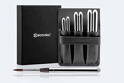 Escoda | Watercolour | Versàtil Set with 6 Round Travel Brushes for Watercolour | Size 2,4,6,8,10,12 | 6 Brushes | Synthetic Kolinsky | Round Pointed - color: Versàtil
