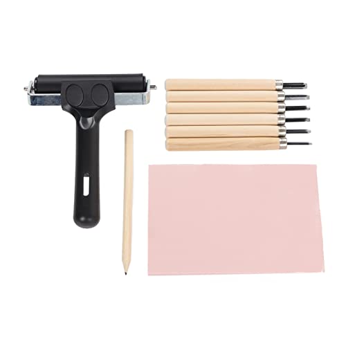 Pilipane Stamp Making Kit 6Pcs Carving Knives Flexible Roller Carving Block Tracing Papers for DIY Arts Beginners Rubber Stamp Carving Tools Wood Carving Set