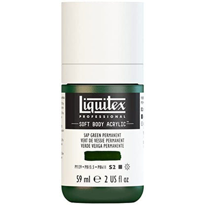 Liquitex Professional Soft Body Acrylic Paint, 59ml (2-oz) Bottle, Sap Green Permanent - color: Sap Green Permanent, style: 2-oz Bottle