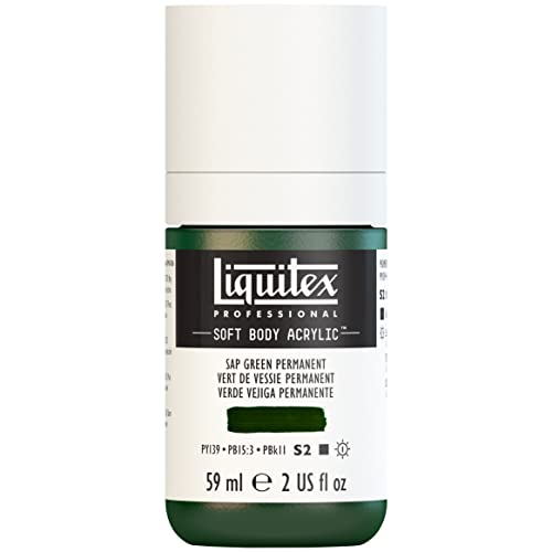 Liquitex Professional Soft Body Acrylic Paint, 59ml (2-oz) Bottle, Sap Green Permanent - color: Sap Green Permanent, style: 2-oz Bottle