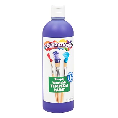 Colorations Washable Tempera Paint, 16 fl oz, Purple, Non Toxic, Vibrant, Bold, Kids Paint, Craft, Hobby, Fun, Art Supplies - color: Purple