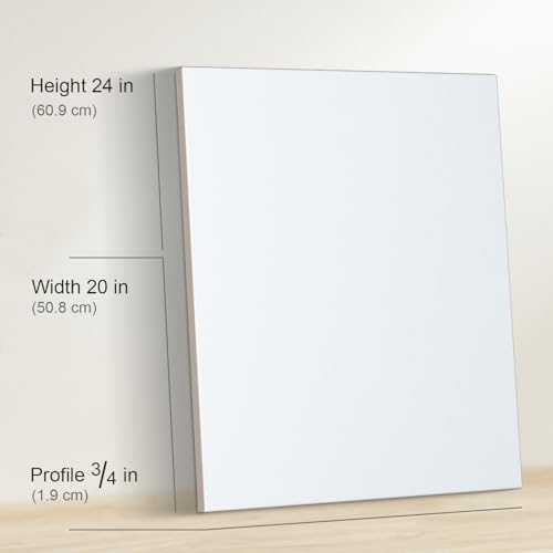 PHOENIX 20x24 Inch 2 Pack Artist Canvas - Large Stretched Canvases for Painting - 3/4 Inch Profile, 100% Cotton 11 Oz. Gesso Primed White Blank Professional Canvas Oil & Acrylic Paints - size: 20"x24", style: Traditional