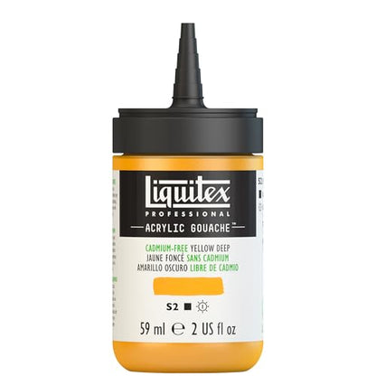 Liquitex Professional Acrylic Gouache, 2-oz (59ml) Bottle, Cadmium-Free Yellow Deep - color: Cadmium-free Yellow Deep