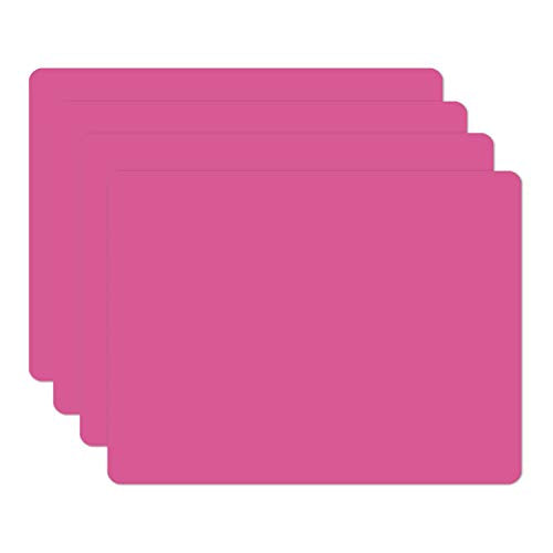 Silicone Placemats, Food-Grade Non-Slip Waterproof, Dining, Stain Resistant, Countertop Protector, Kitchen Counter Mat, Heat Resistant, Baking mat Dishwasher Safe (15.7x11.8Inch-4pack, Rose) - color: Rose, size: 15.7x11.8Inch-4pack