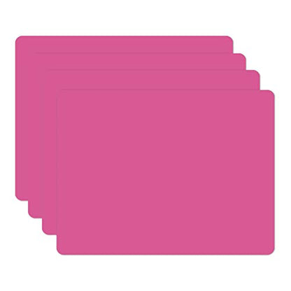 Silicone Placemats, Food-Grade Non-Slip Waterproof, Dining, Stain Resistant, Countertop Protector, Kitchen Counter Mat, Heat Resistant, Baking mat Dishwasher Safe (15.7x11.8Inch-4pack, Rose) - color: Rose, size: 15.7x11.8Inch-4pack