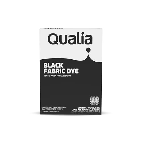 Qualia All Purpose Powder Fabric Dye, Easy to Use Dye for Natural Fabrics: Cotton, Wool, Silk, Wood, & Linen, Ultra Concentrated Colors, Black, 1 Pack - color: Black, size: 1