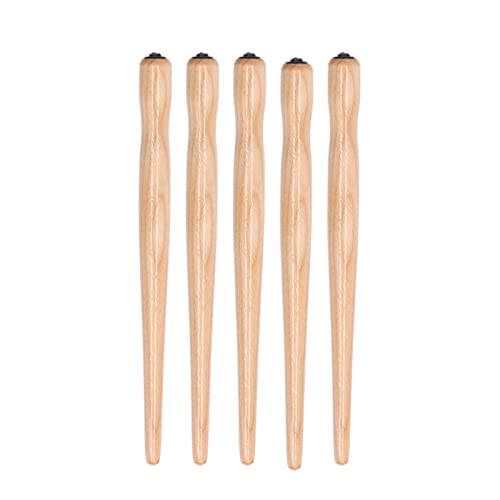 Cunyuer Dip Pen Nib Holder, 5PCS Sandalwood Professional Nib Holder for Cartoon Calligraphy Painting Writing (Wood Color)
