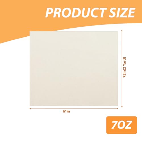 Cotton Canvas Fabric | Natural Cotton Duck Canvas Fabric for Painting, Sewing, Bags Making, Arts & Crafts (7oz, 2 Yard) - color: 7oz, size: 2 Yard