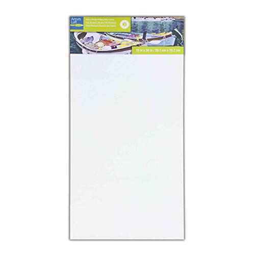 Artist's Loft 15" x 30" Level 3 Gallery Wrapped Heavy Duty Canvas - Acid Free Cotton Canvas for Paint, Acrylic, & Oils - Bulk 6 Pack - size: 15\ x 30\