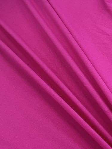 Cotton Jersey Spandex Fabric - Soft - Breathable - All Way Stretch Fabric - Medium Weight - Perfect Choice for Baby Grow, Tshirts, and Cotton Jersey Sheets - 58 Inches Wide - 1 Yard (Fuchsia) - color: Fuchsia