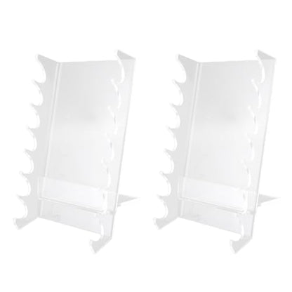 Jiawu Makeup Brush Holder, Acrylic Horizontal Slot Design Brush Drying Rack, Pen Display Stand with 2 Accessories and User Manual for Vanity Paint Desk