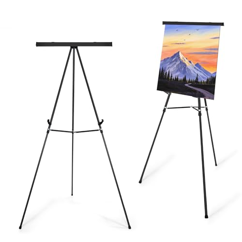 Falling in Art Extra Large 70" High Flip Chart Tripod Display Easel, Black Heavy Duty Aluminum Presentation Stand, Showroom Display Stand for Signs, Paintings, and Posters - style: 70'' Black 1-Pack