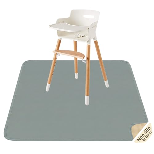 Splat Mat for Under High Chair/Arts/Crafts by CLCROBD, 51" Baby Anti-Slip Food Splash and Spill Mat for Eating Mess, Waterproof Floor Protector and Table Cloth (Gray) - color: Gray