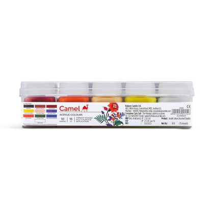 Camlin Kokuyo Fabrica Acrylic Ultra Color - 15ml Each, 10 Shades