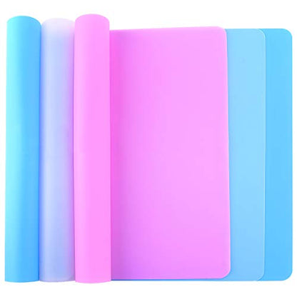 FEPITO 3PCS A3 Extra Large Silicone Sheet for Crafts Jewelry Casting Molds, Multipurpose Silicone Mat, Reusable, Heat Resistant, Food Grade Placemat