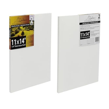 Jerry's Artarama Da Vinci Dual Sided Pro Panel Board - 20-Pack, 11x14 6mm Deep Panels for Painting - Archival, Acid-Free Art Supplies - Ultra-Smooth & Medium Textured Paint Surfaces - size: 11x14"