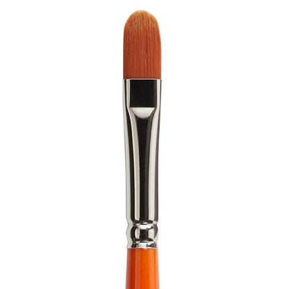 KINGART Premium Radiant 6500-10 Filbert Series Artist Brush, Synthetic Taklon Hair, Short Handle, Acrylic, Oil and Watercolor Painting, Size 10 - size: 10