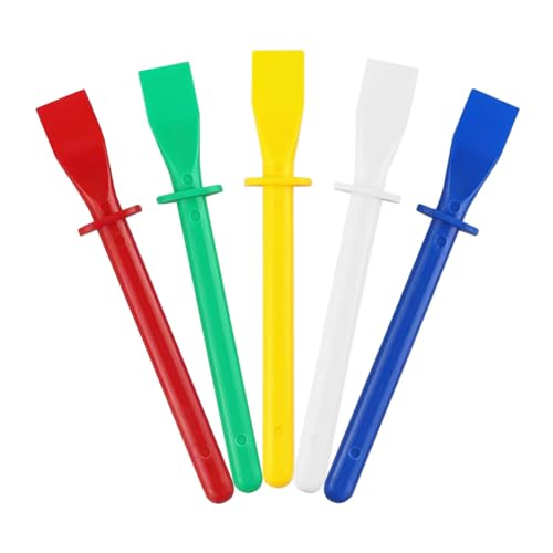 5Pcs Colored Plastic Smear Spreaders, Mini Glue Sticks, Easy Clean Glue Scrapers for Handmade DIY Art, Leather Craft, and Woodworking Projects - color: Stick-5pc Color