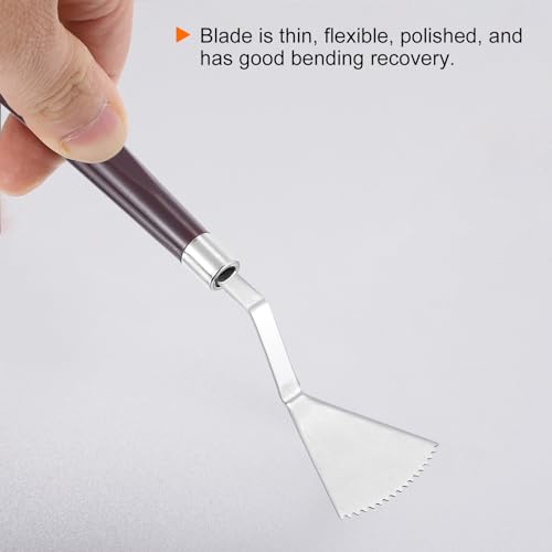 HARFINGTON 2pcs E1 E2 Painting Palette Knife Set Stainless Steel Art Spatula Painting Pallet Knives Scrapers Tools with Plastic Handle for Acrylic Oil Canvas Mixing Spreading