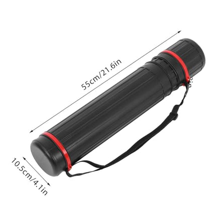 Hemobllo Telescoping Poster Tube Small Plastic Storage Tube with Cap Adjustable Extendable Black Art Blueprint Mailing Transport Case for Document and Drawing Storage