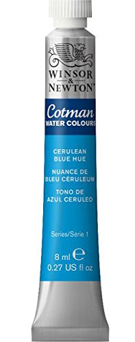 Winsor & Newton Cotman Watercolor Paint, 8ml (0.27-oz) Tube, Cerulean Blue Hue - color: Cerulean Blue Hue, style: 0.27-oz Tube