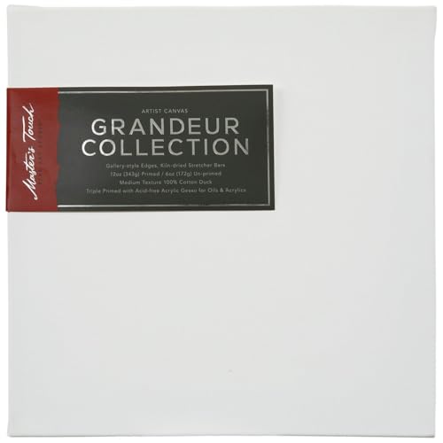 Hobby Lobby Master's Touch Grandeur Blank Canvas, Heavy-Duty Cotton Duck, Gallery-Wrapped, White (875237) - style: 12"x12"