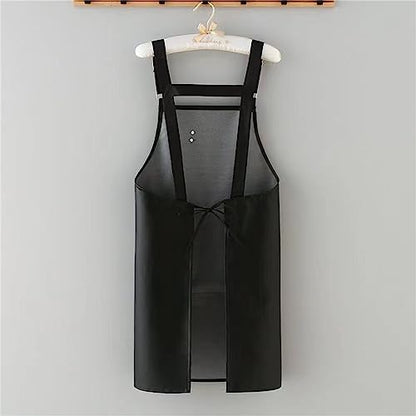 Waterproof Apron,Leather Apron For Men,Work Aprons With One Big Pocket Adjustable Dishwashing Kitchen Apron