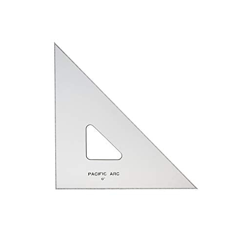 Pacific Arc Drafting Triangle, 6-inch, 45/90 Degrees, w/Inking Edge, Topaz - color: Topaz, size: 6-in, 45/90 degrees