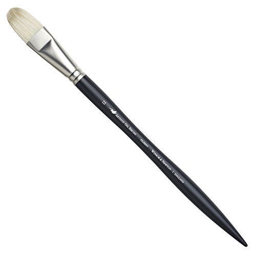 Winsor & Newton Artists' Oil Hog Paint Brush, Long Handle Size 12, Filbert - size: #12, style: Filbert