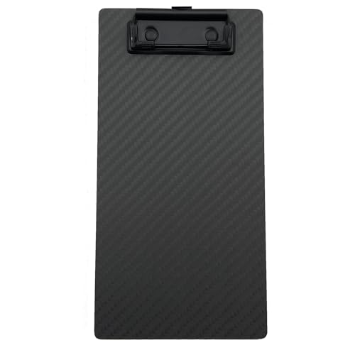 4.3 * 8.5 * 0.06inch Small Long Carbon Fiber clipboard,Ultra Hard&Weight Light&Portable,Mini A7 Pocket Size for Menu Holder, Restaurant Receipts, Shopping List,Strong Black Low Profile Clip with Hook - color: Black Clip, size: 4.3*8.5*0.06inch+1Clip