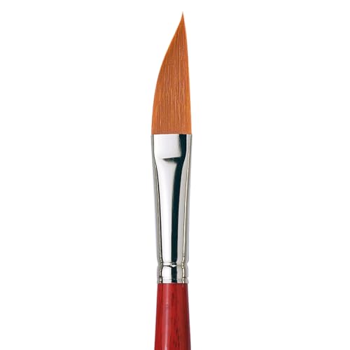 da Vinci Watercolor Series 5587 CosmoTop Spin Paint Brush, Slant Liner Synthetic with Red Handle, Size 14 (5587-14) - size: Size 14, style: Slant Liner